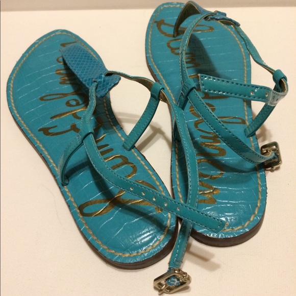 $17/2+ Sam Edelman Gigi T-Strap Sandal Turquoise - Picture 4 of 8